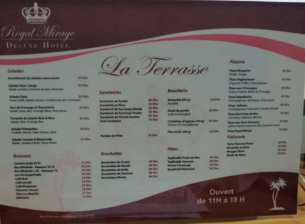 La Terrasse- menu